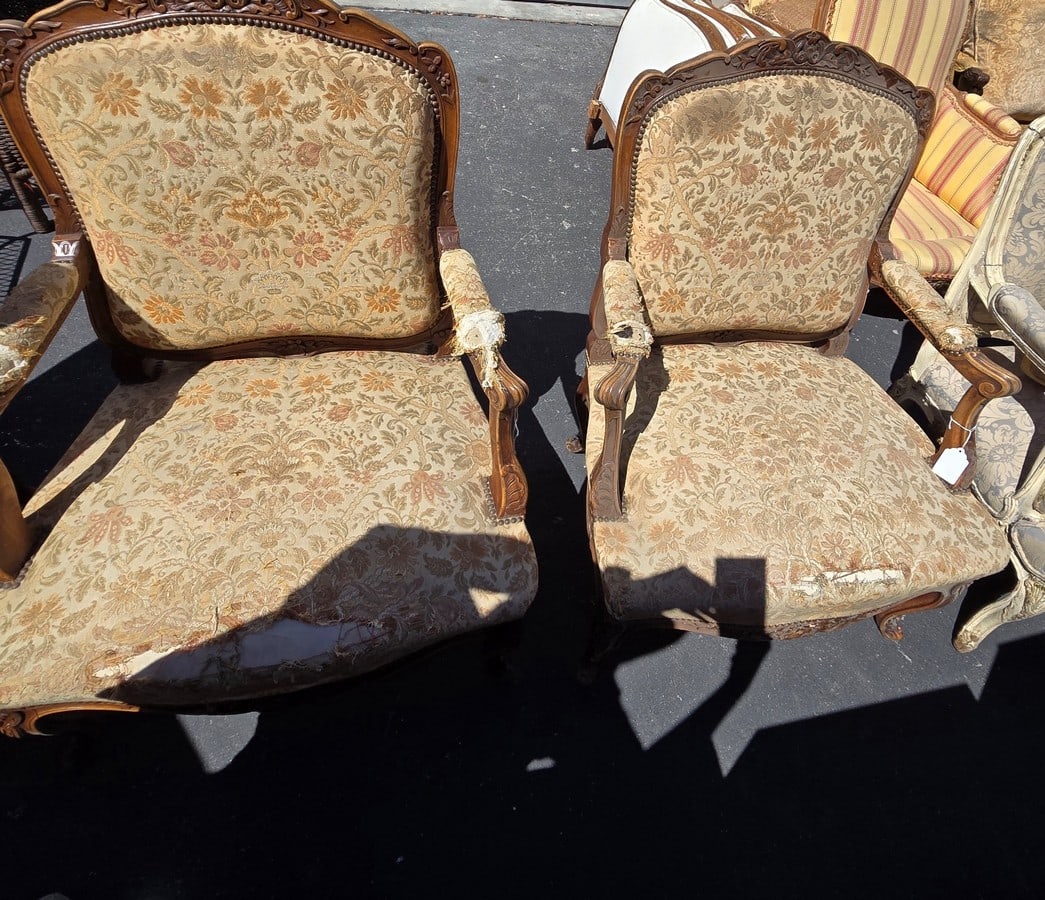 Pair of French Provincial Carved Armchairs - 2