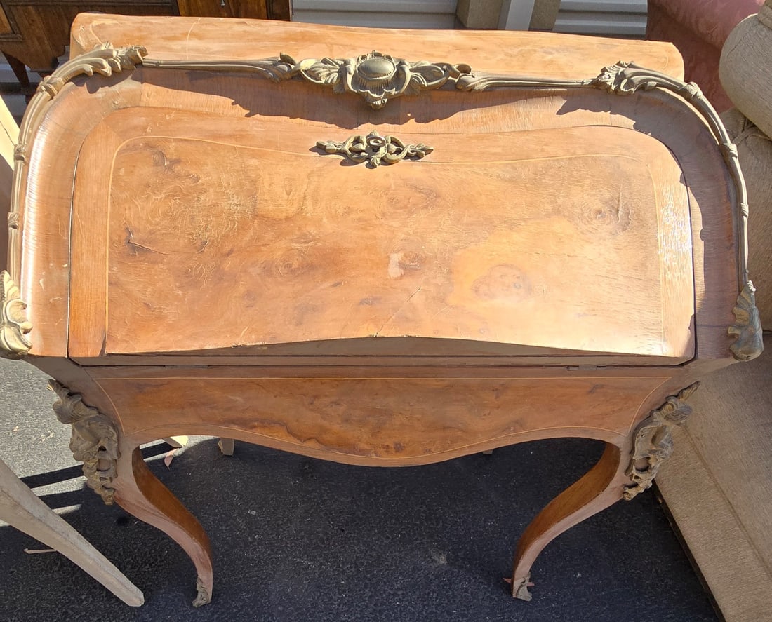 Louis XV Style Marquetry Bombe Secretaire Abattant - 3