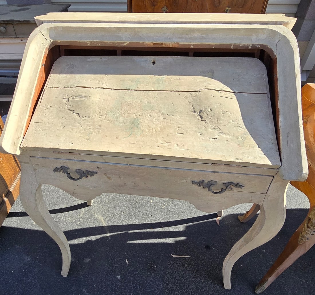 French Provincial Style Painted Wood Bureau Plat / Desk - 3