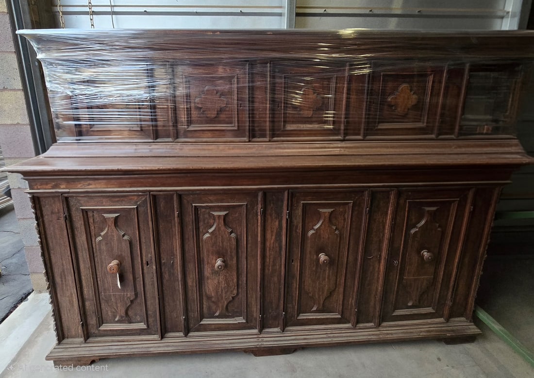 Vintage Carved Wood Sideboard / Console Table - 3