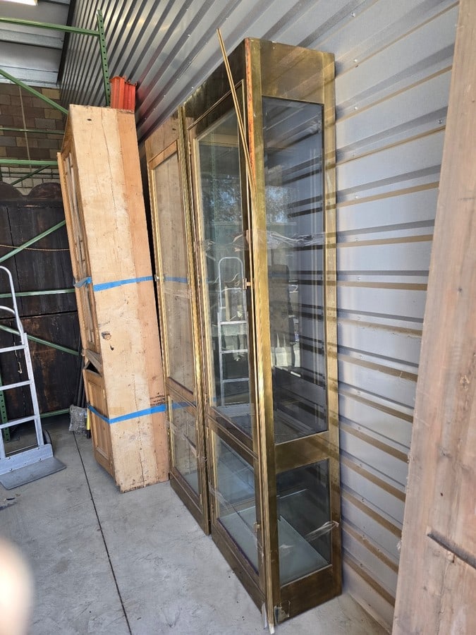Pair of Brass and Glass Display Cabinets - 2