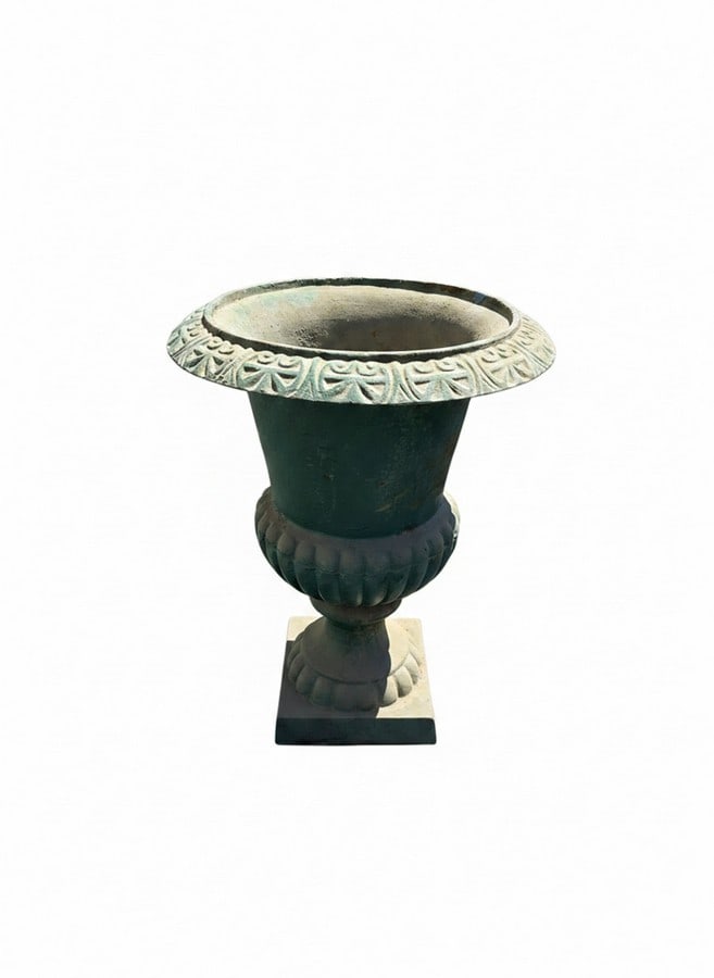 Patinated Cast Iron Garden Urn Planter (1 of 1)