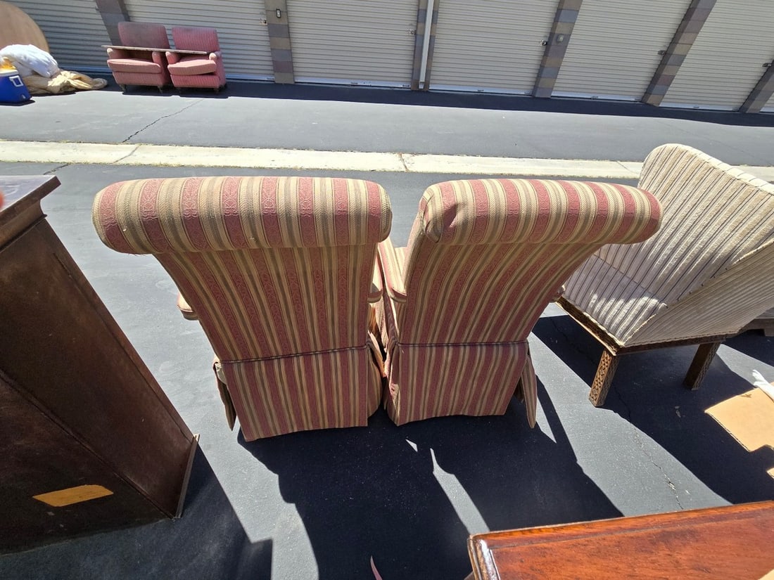 Pair of Upholstered Skirted Armchairs - 2
