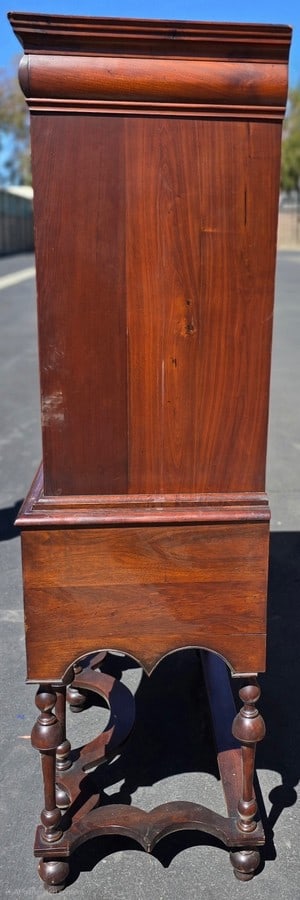Antique Carved Mahogany Highboy Chest of Drawers - 3