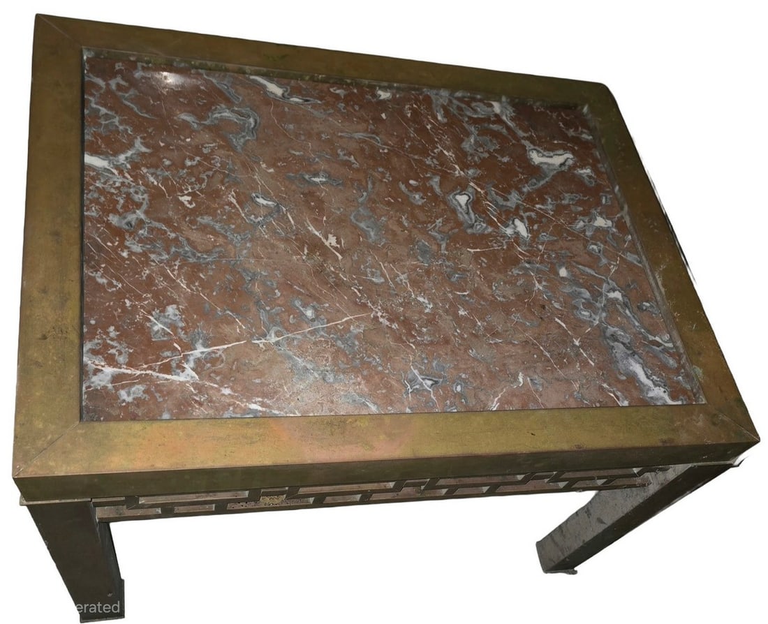 Mid-Century Modern Brass and Marble Coffee Table (1 of 4)