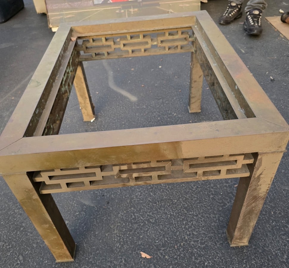Mid-Century Modern Brass and Marble Coffee Table - 4
