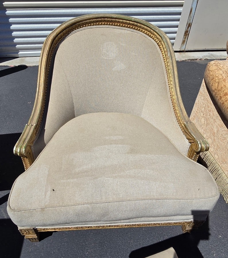 Giltwood and Upholstered French Bergere Armchair - 2