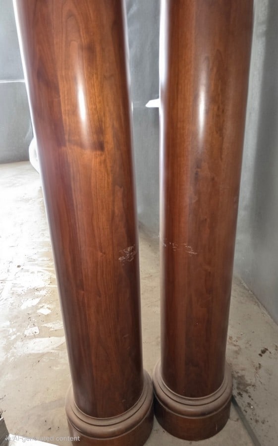 Pair of Hardwood Pedestals - 2