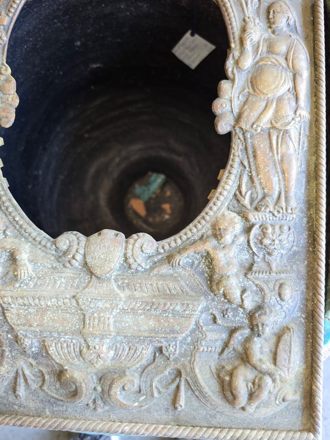 Antique Cast Metal Classical Motif Jardiniere or Planter - 5
