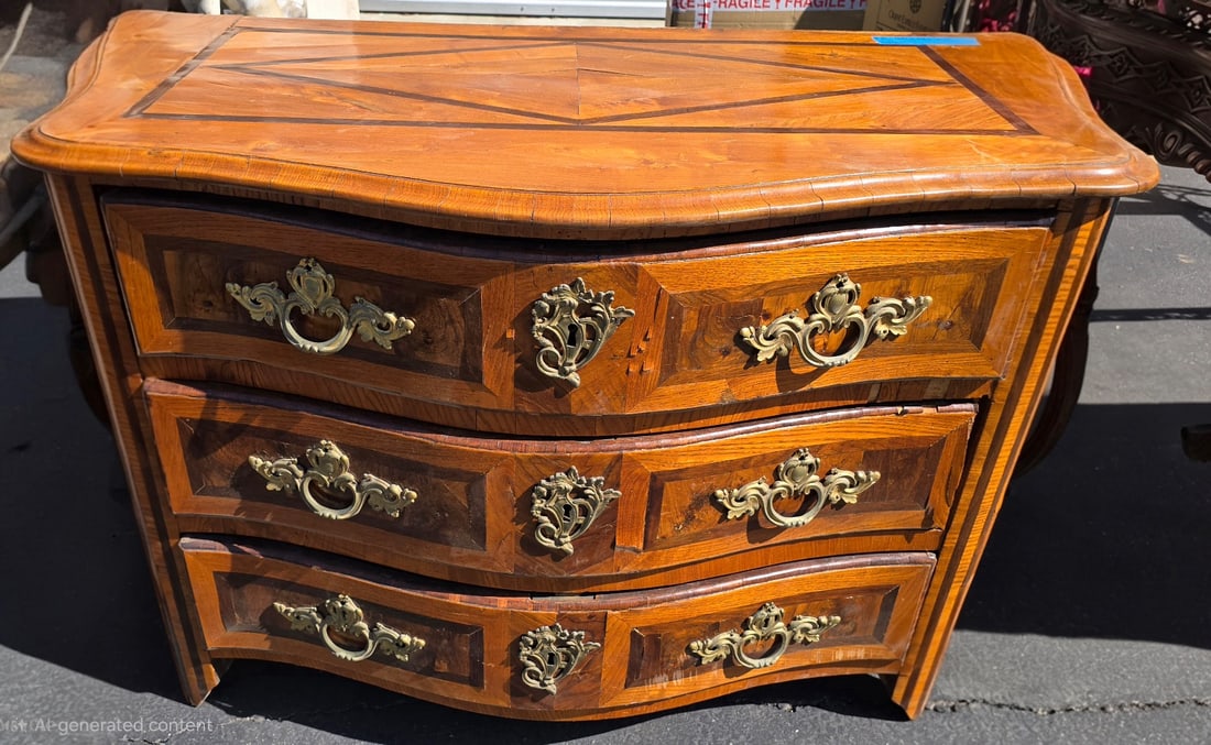 Continental Marquetry Inlaid Commode - 4
