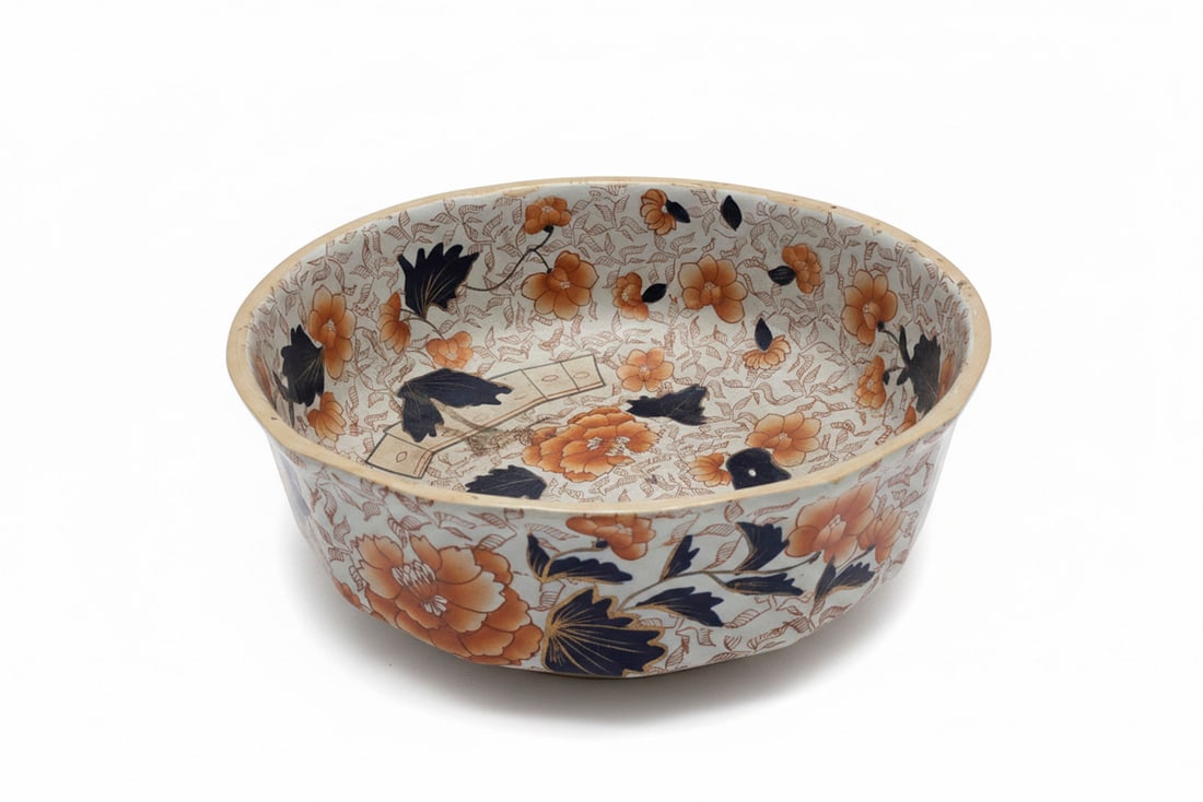 Aesthetic Movement Imari Palette Ironstone Wash Bowl and Pitcher (1 of 2)