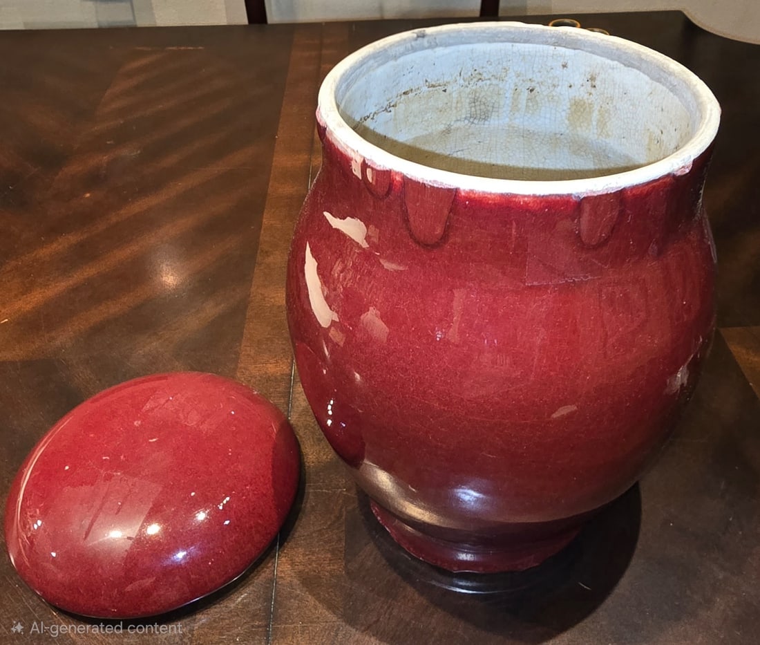 Large Sang de Boeuf Glazed Ginger Jar with Lid - 2