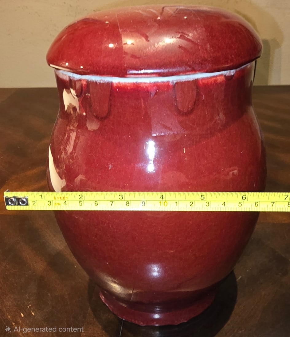 Large Sang de Boeuf Glazed Ginger Jar with Lid - 3