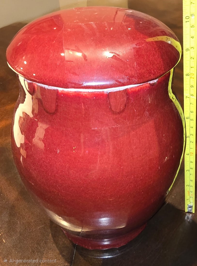 Large Sang de Boeuf Glazed Ginger Jar with Lid - 4