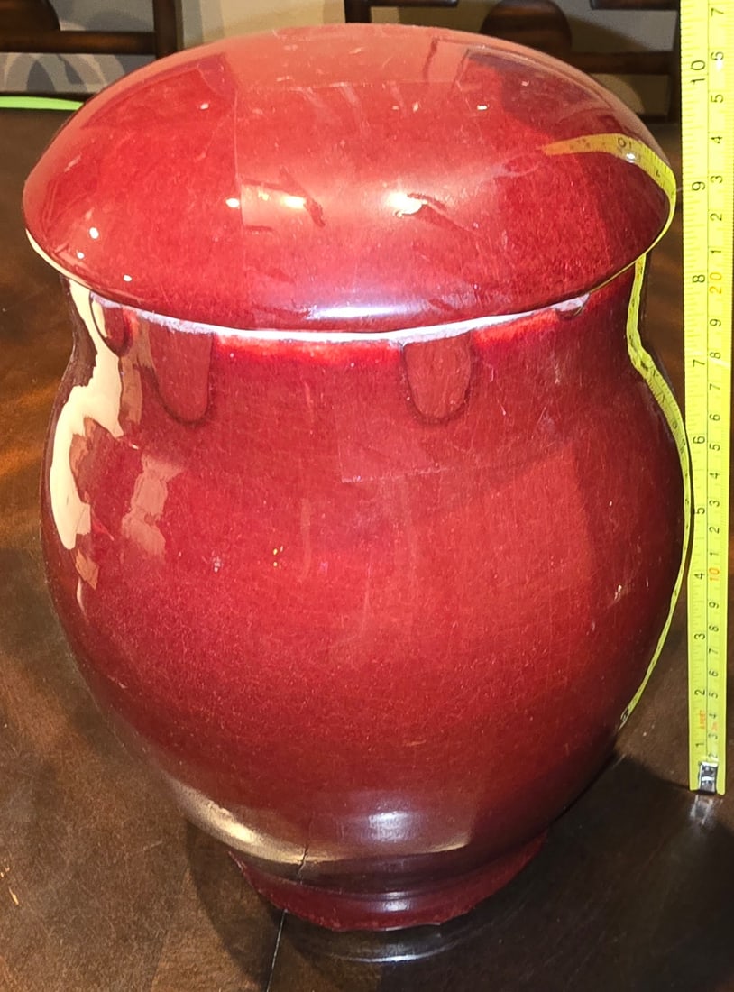 Large Sang de Boeuf Glazed Ginger Jar with Lid - 7