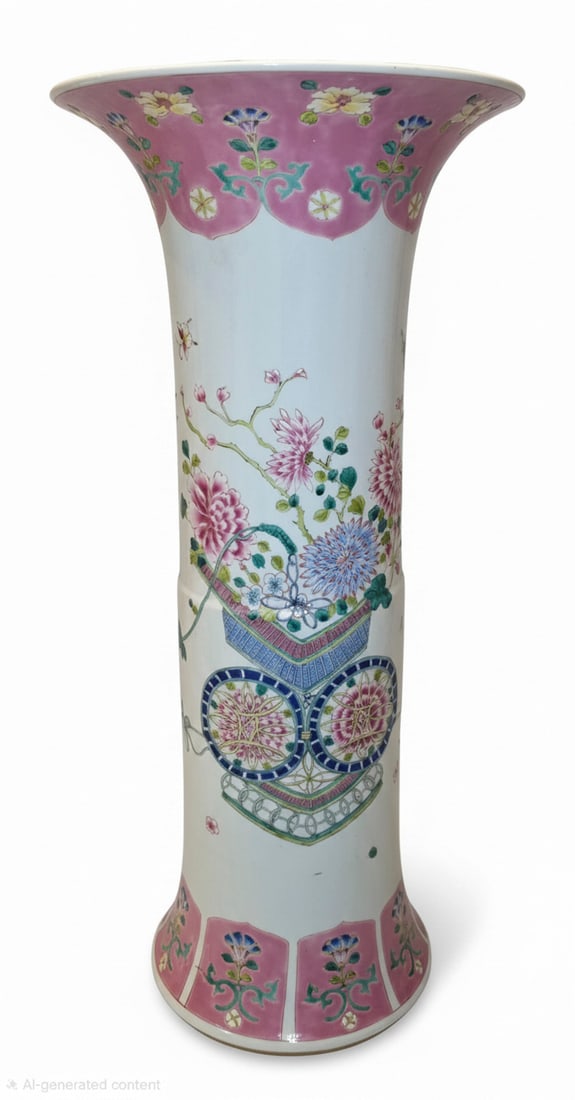 Pair of Chinese Famille Rose Porcelain Vases - 4