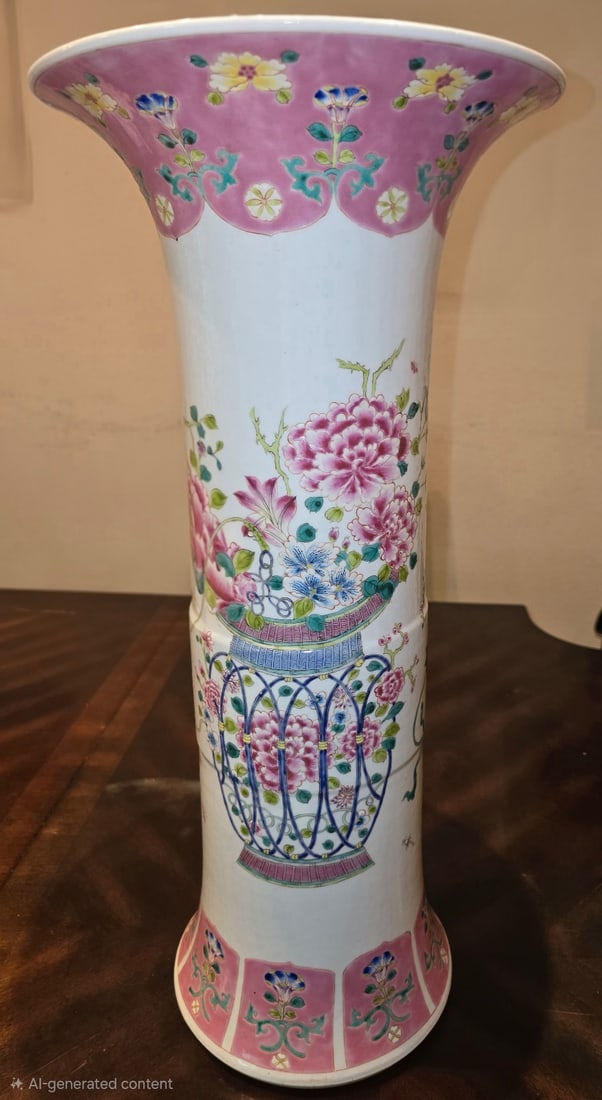 Pair of Chinese Famille Rose Porcelain Vases - 5