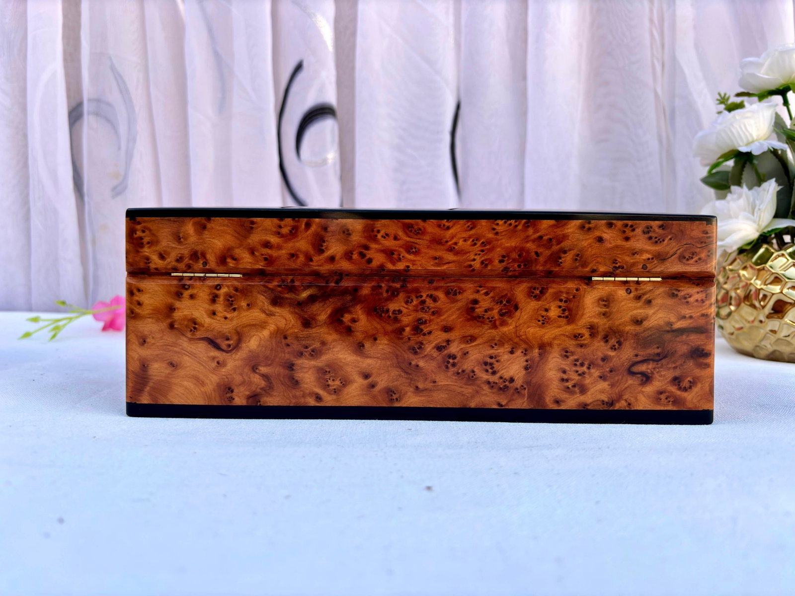 Handcrafted Thuya Burl Wood Jewelry Box - 10