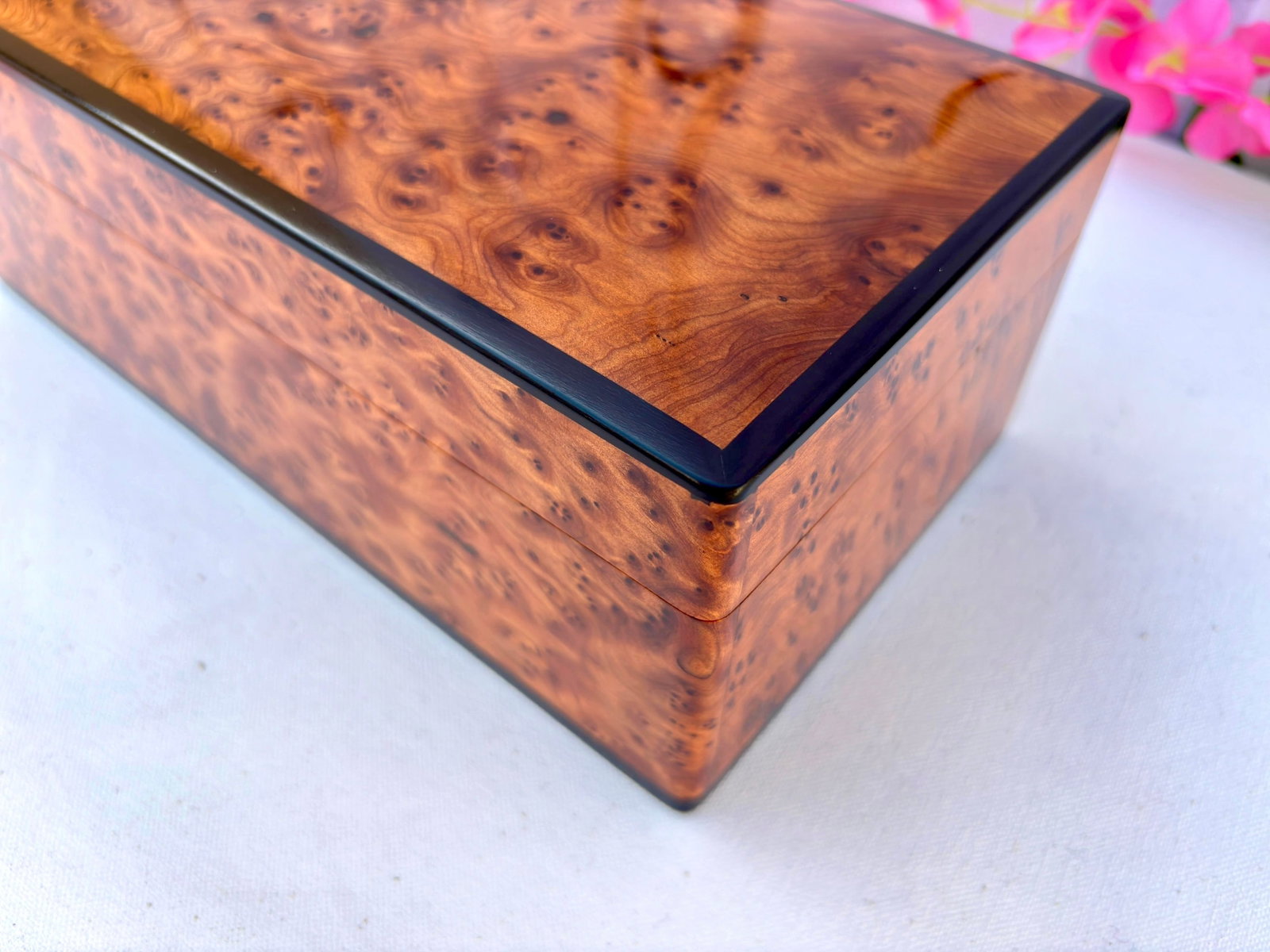 Handcrafted Thuya Burl Wood Jewelry Box - 12