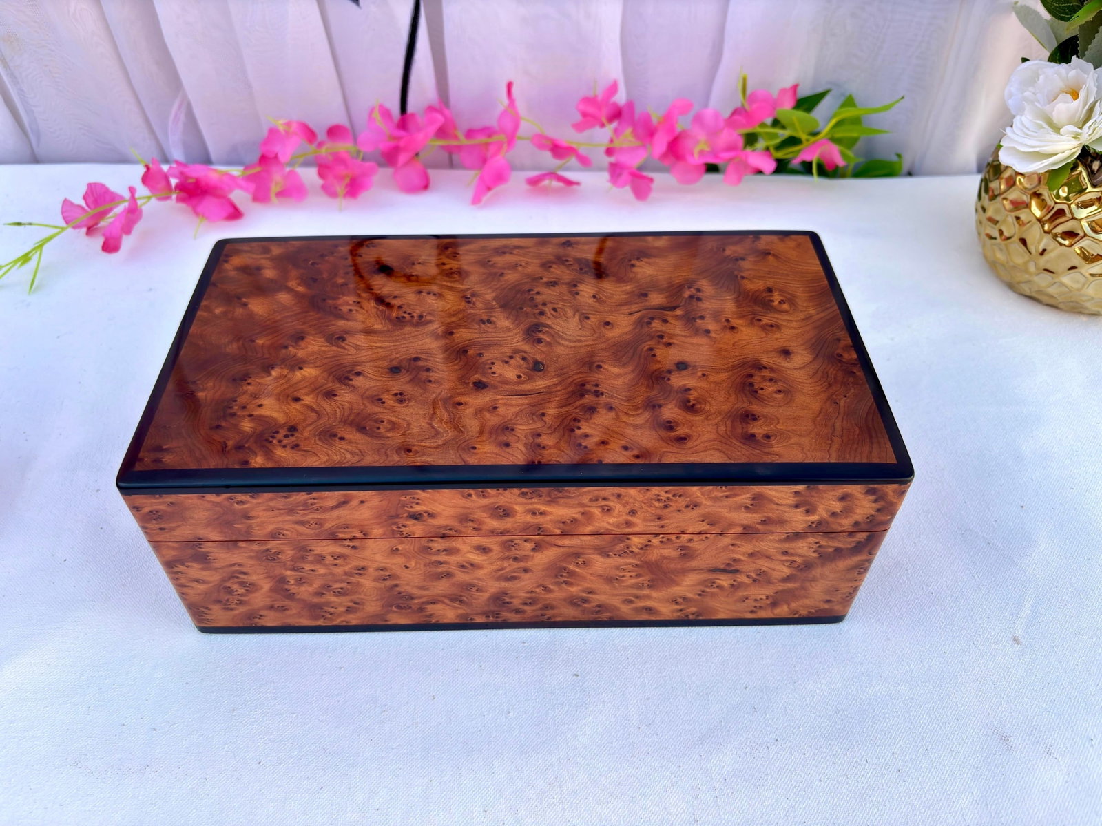Handcrafted Thuya Burl Wood Jewelry Box - 7