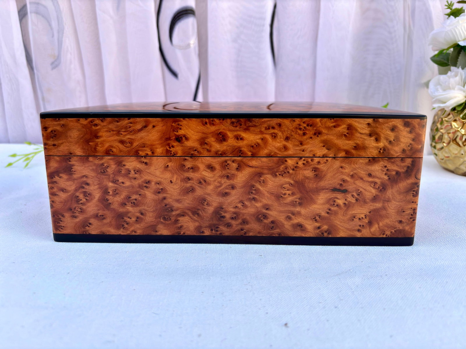 Handcrafted Thuya Burl Wood Jewelry Box - 8