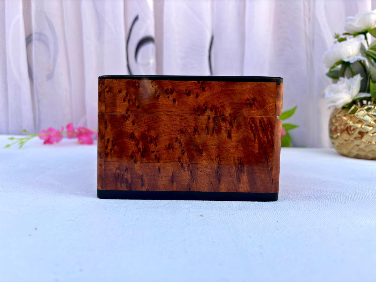 Handcrafted Thuya Burl Wood Jewelry Box - 9
