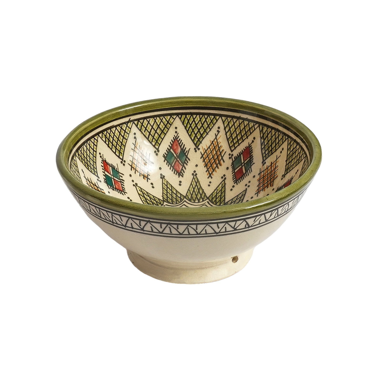 Vintage Square Handcrafted Clay Pottery Bowl – Natural Pigments - 2