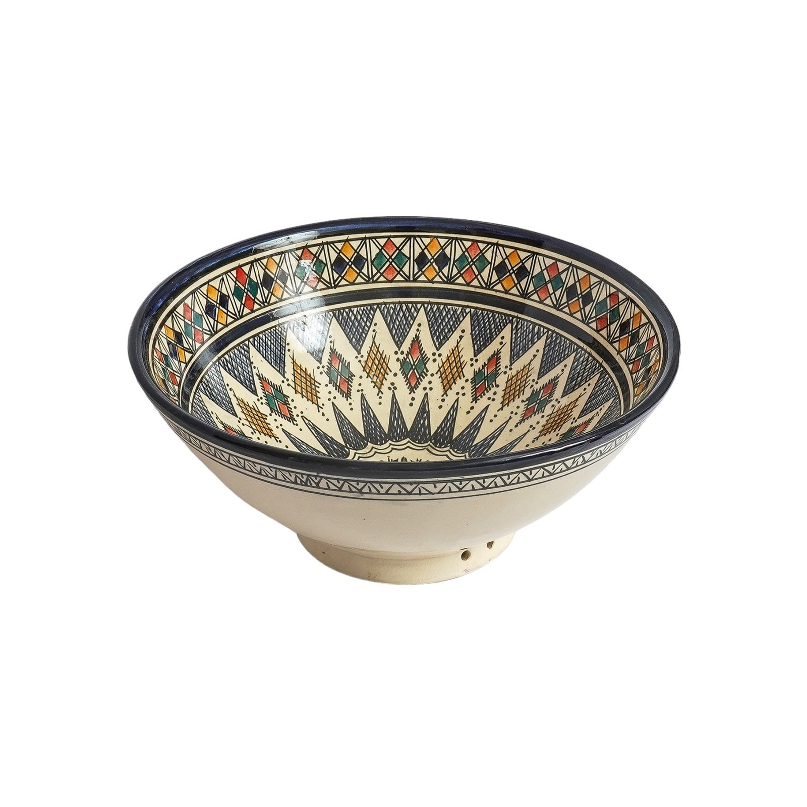 Vintage Square Handcrafted Clay Pottery Bowl – Natural Pigments - 4