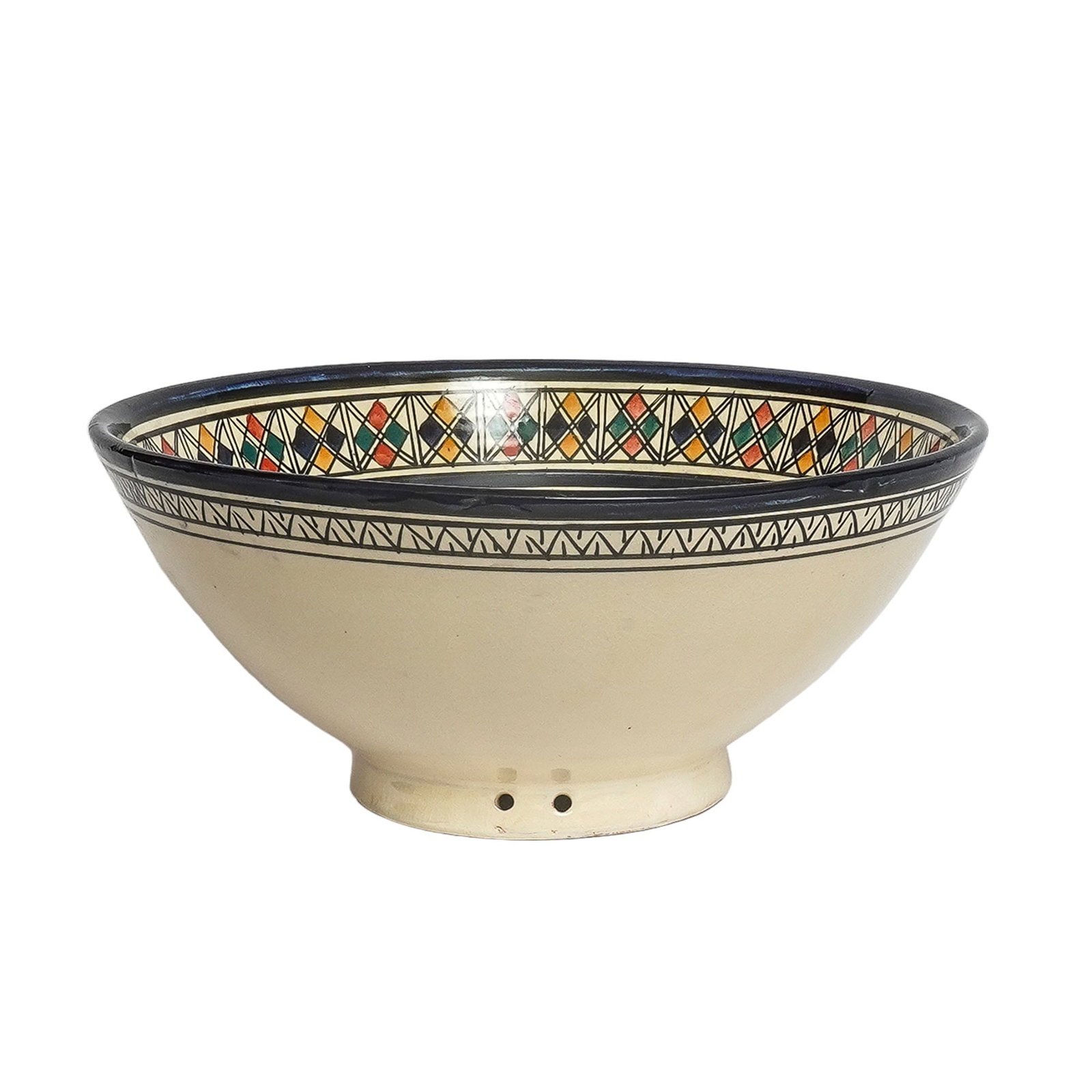 Vintage Square Handcrafted Clay Pottery Bowl – Natural Pigments - 6