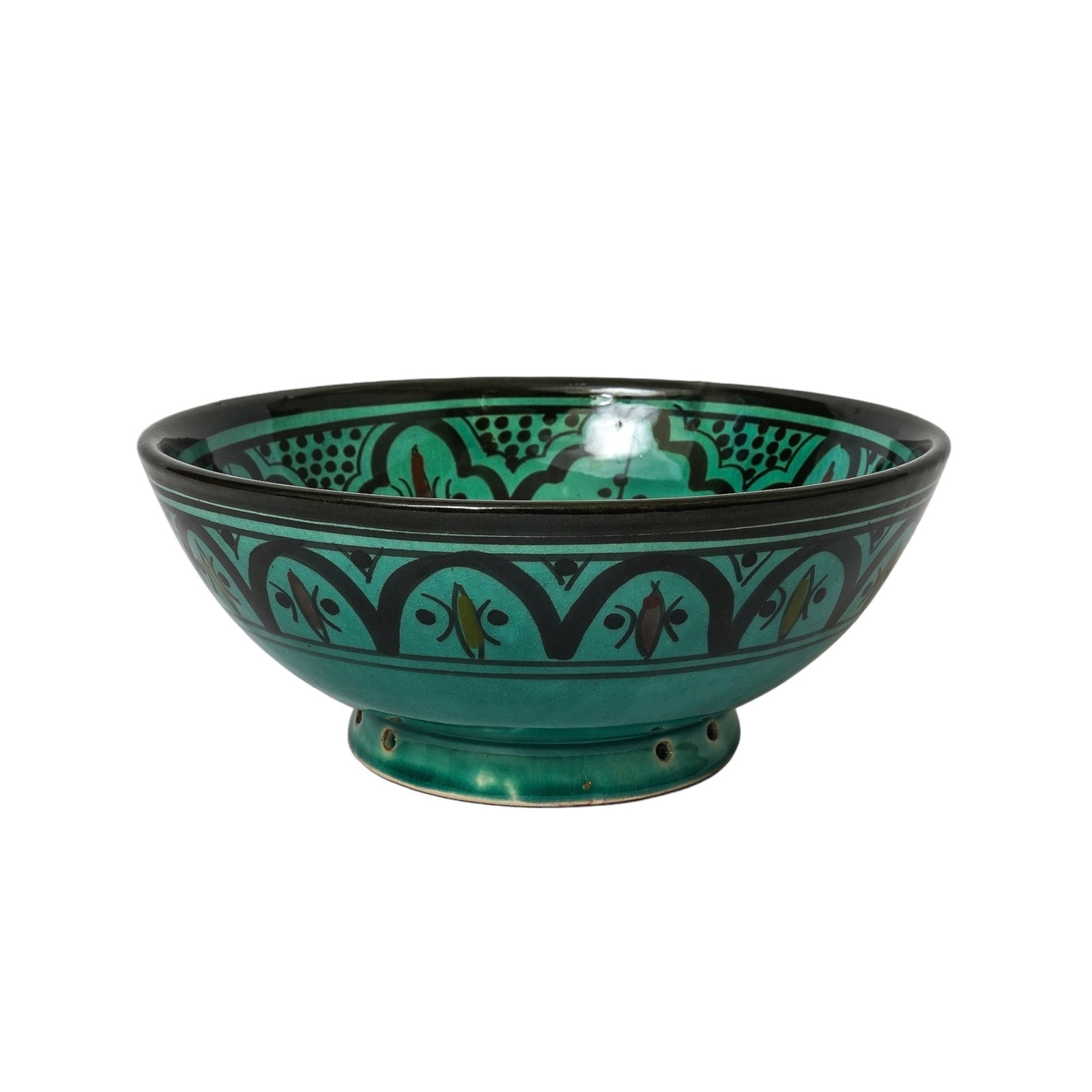 Vintage Glazed Handcrafted Clay Pottery Bowl – Natural Pigments - 6
