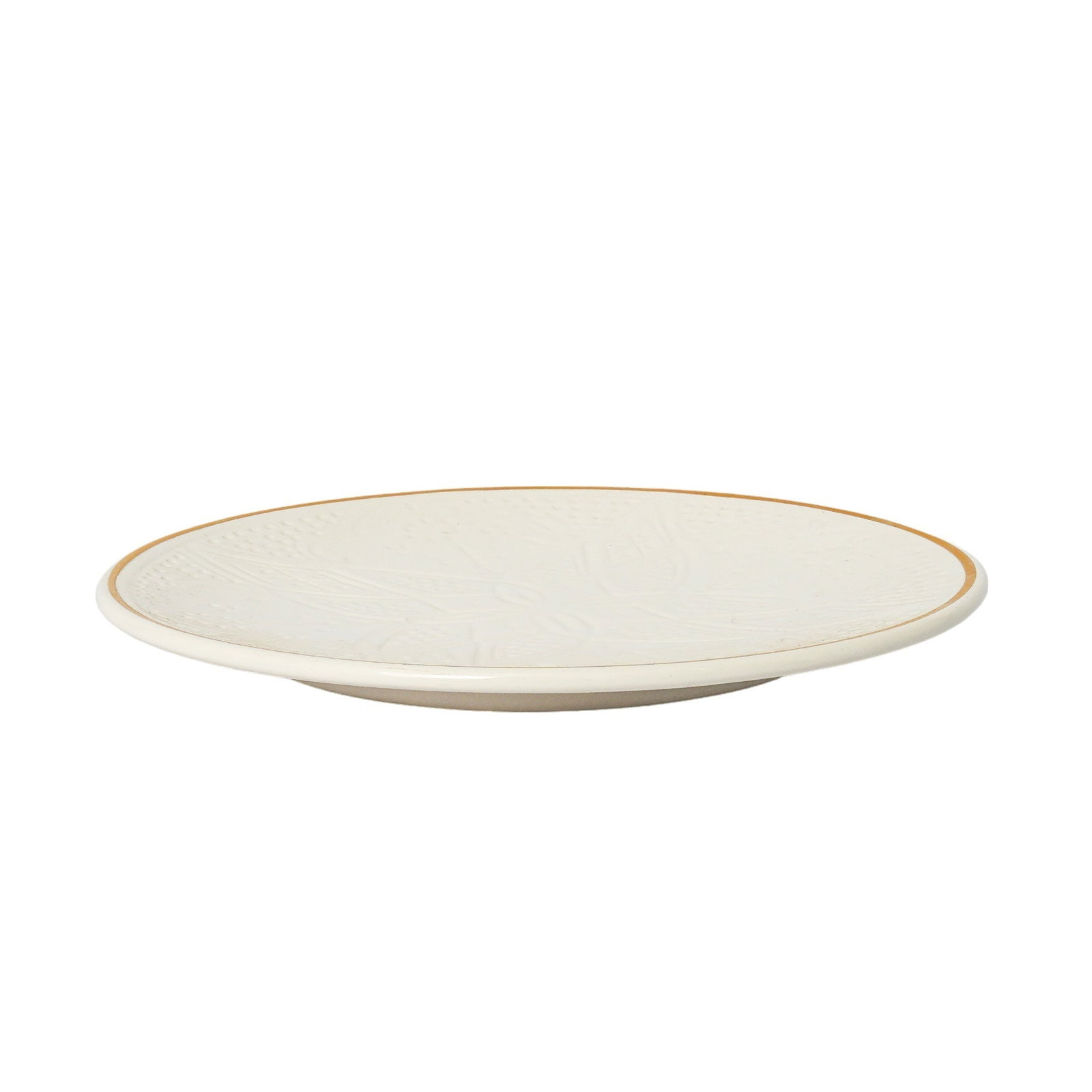 Vintage Handcrafted White Clay Plate – Natural Dyes and Real Gold Foil - 4
