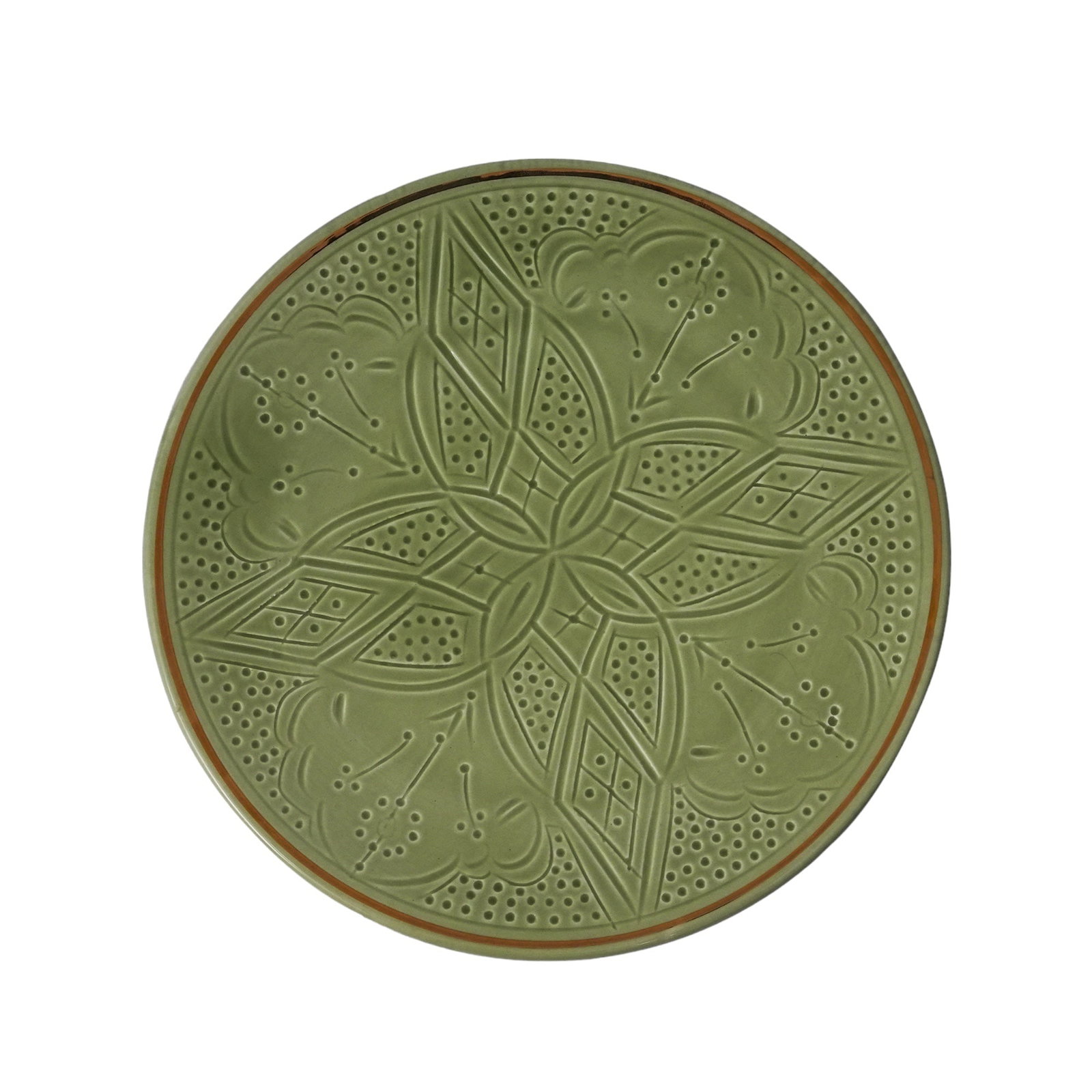 Vintage Handcrafted White Clay Plate – Natural Dyes and Real Gold Foil - 7