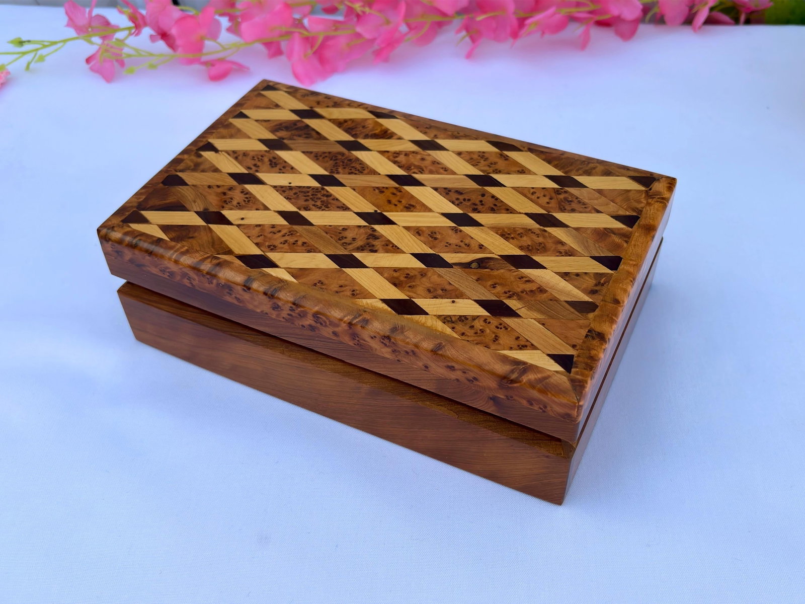 Thuya Burl Wood Jewelry Box – 8 × 5" - 3
