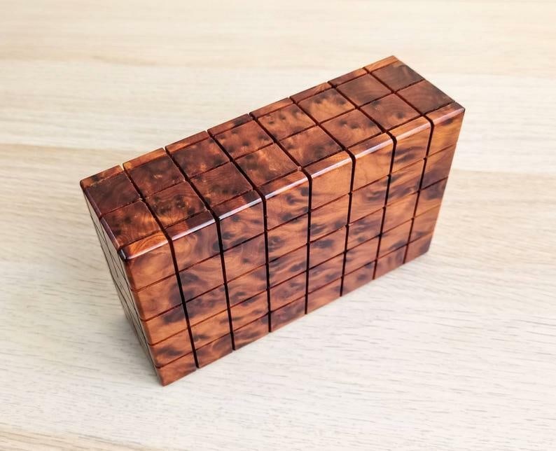 Puzzle Thuya Burl Wood Jewelry Box - 2