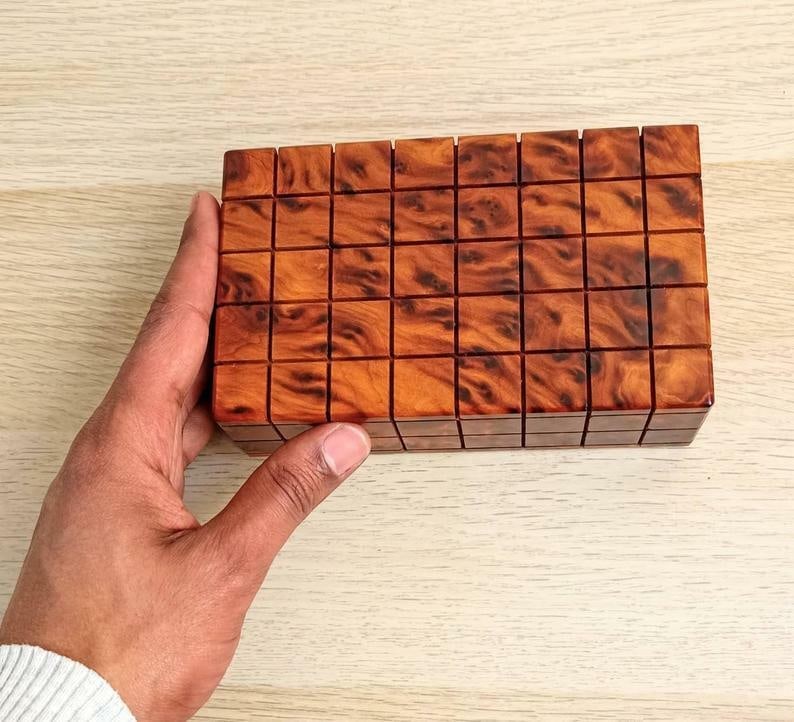 Puzzle Thuya Burl Wood Jewelry Box - 5
