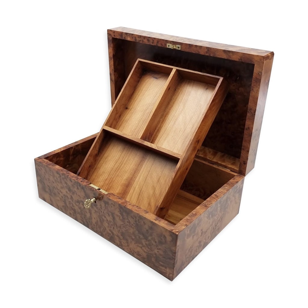 Thuya Wood Jewelry Organizer – Handcrafted Storage Box - 4