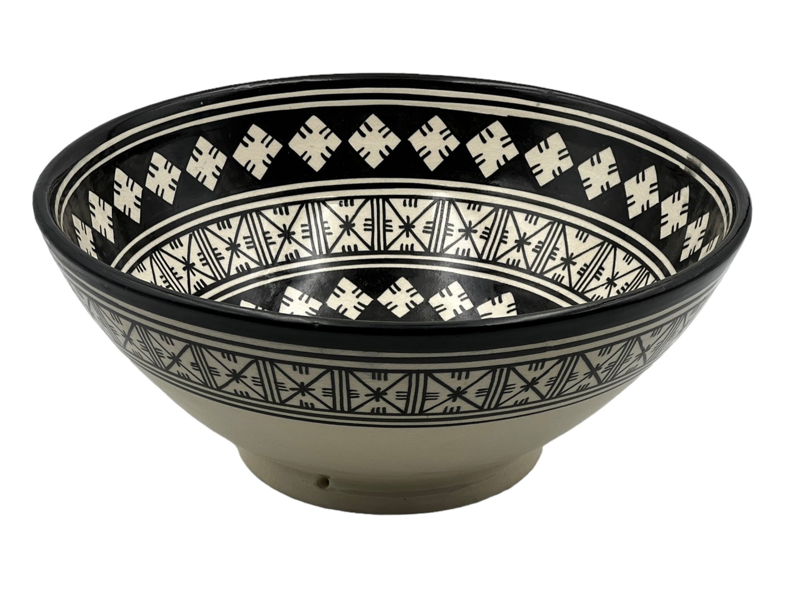 Vintage Diamond-Shaped Handcrafted Clay Pottery Bowl - 2