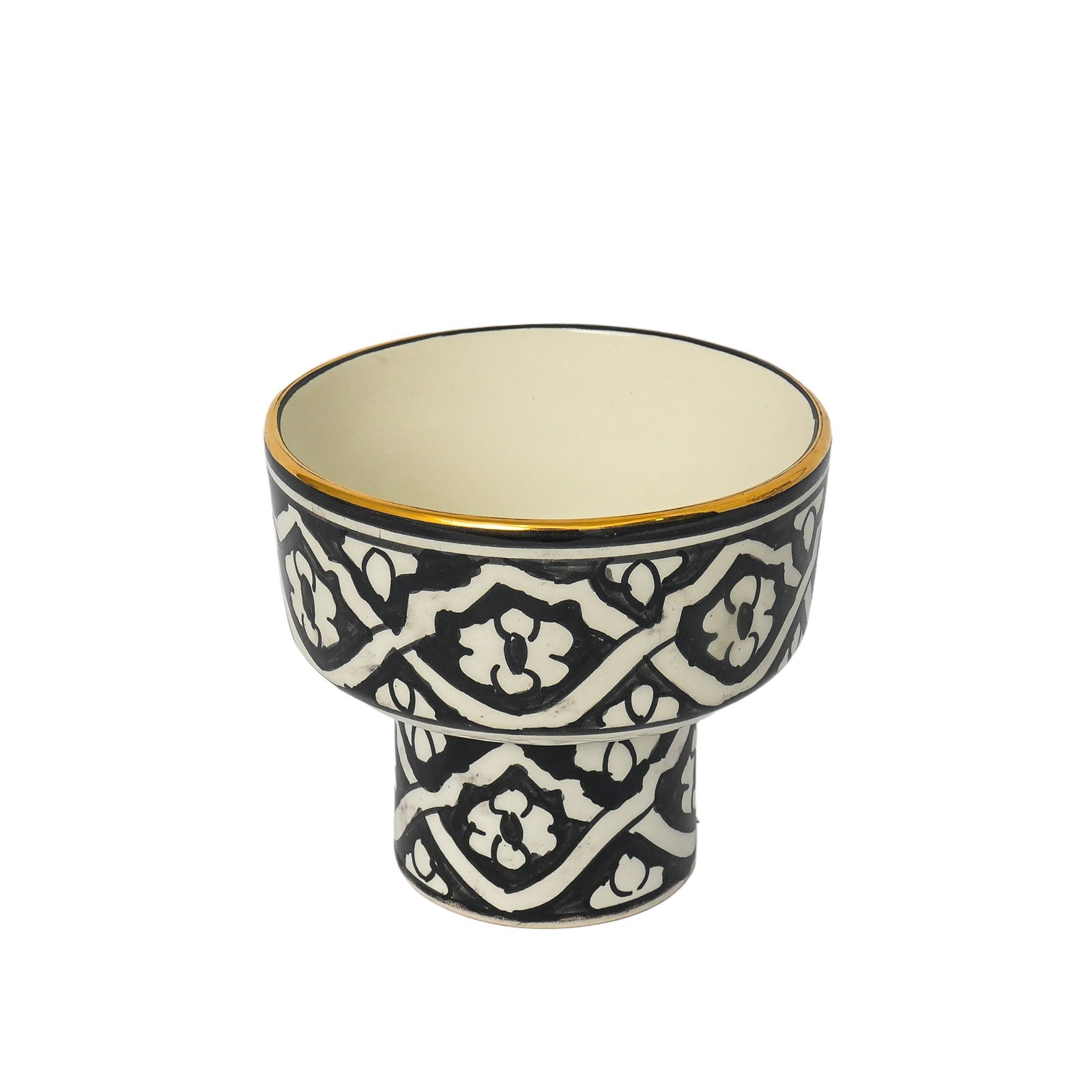 Vintage Handcrafted White Clay Vase – Natural Dyes and Real Gold Foil - 5