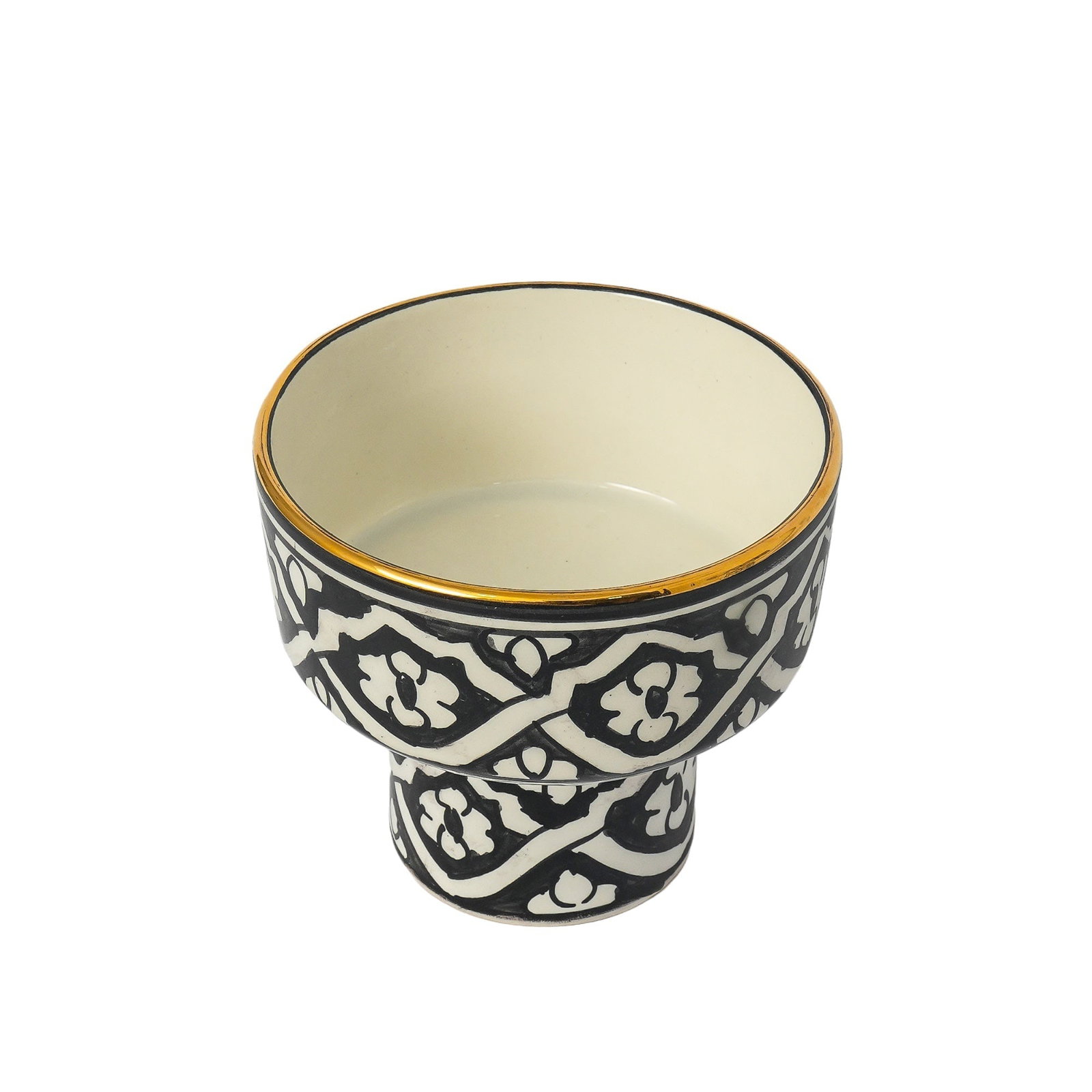 Vintage Handcrafted White Clay Vase – Natural Dyes and Real Gold Foil - 6