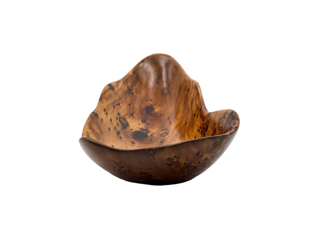 Handcrafted Thuya Wood Decorative Plate - 3