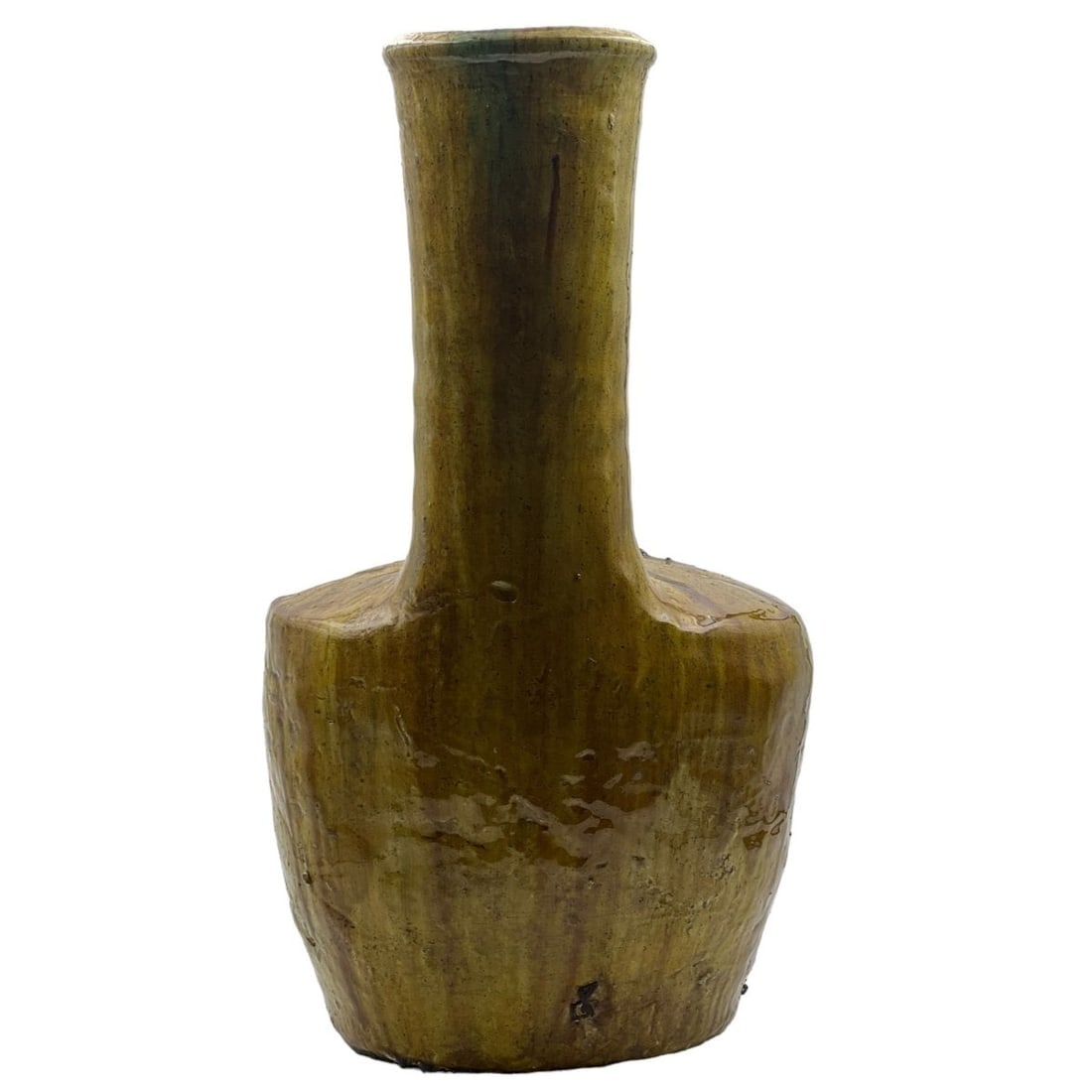 Green Tamegroute Pottery Vase – Handcrafted Natural Glaze - 4