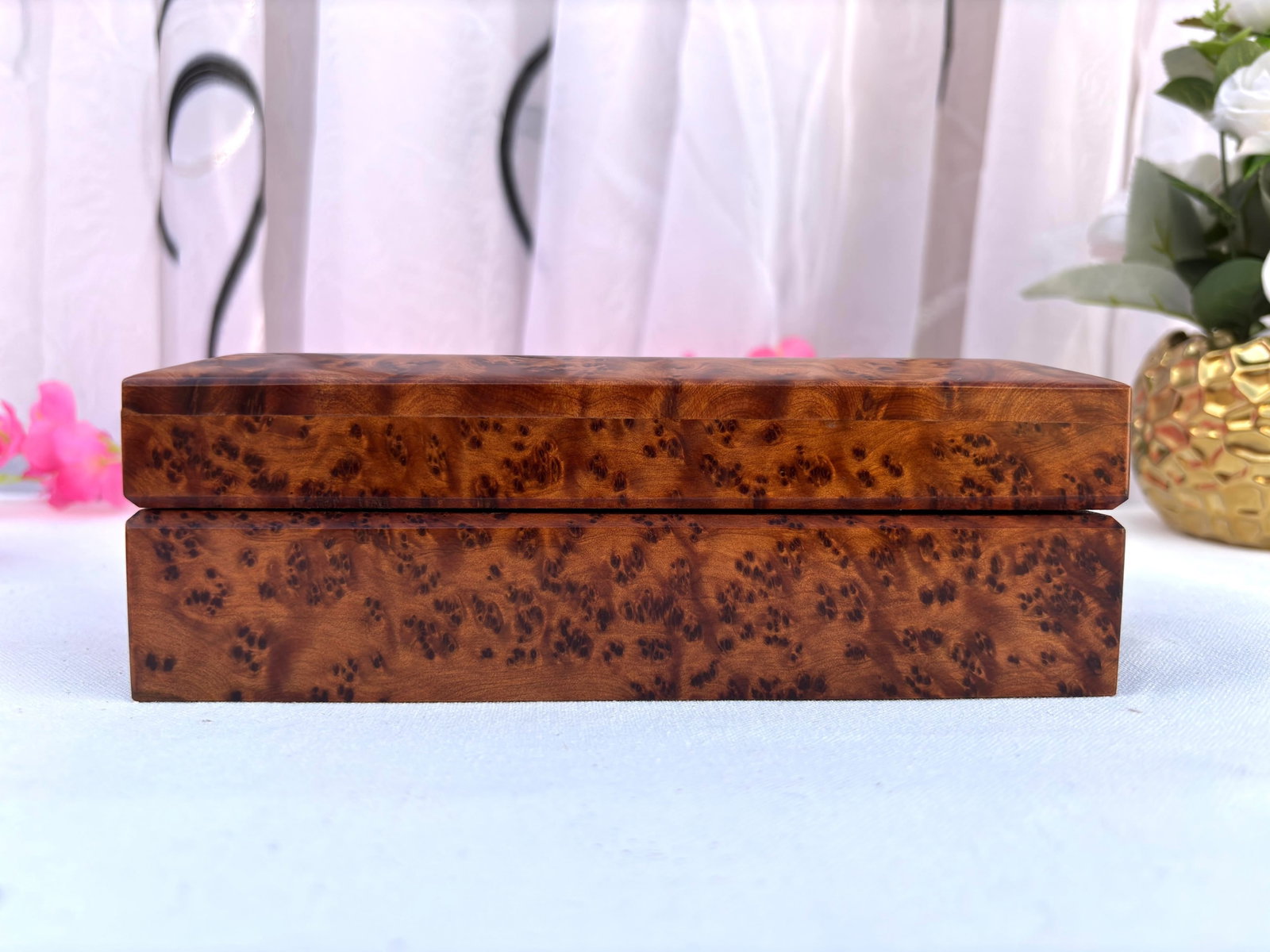 Thuya Burl Wood Jewelry Box – 8 × 5" - 10