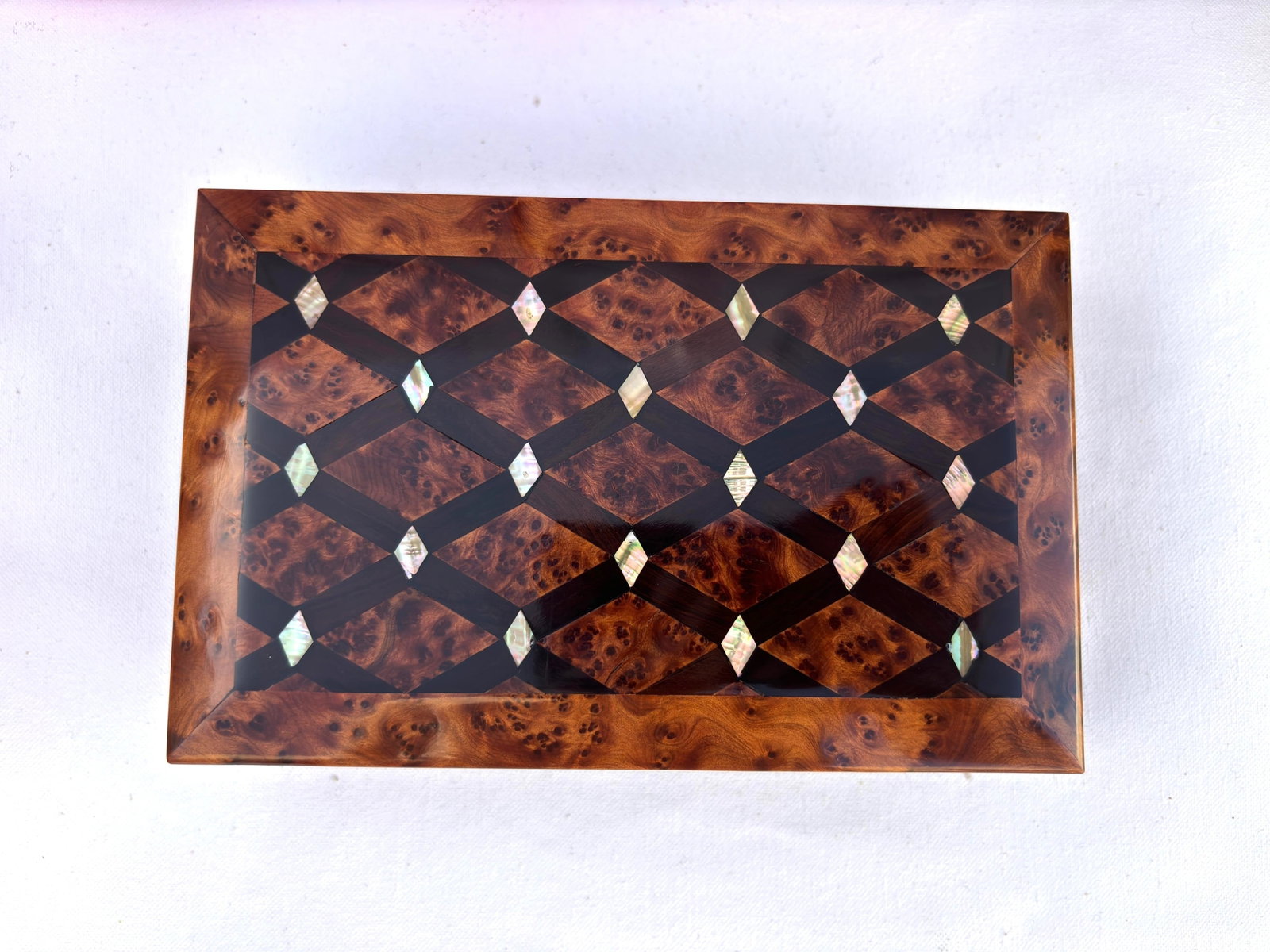 Thuya Burl Wood Jewelry Box – 8 × 5" - 5