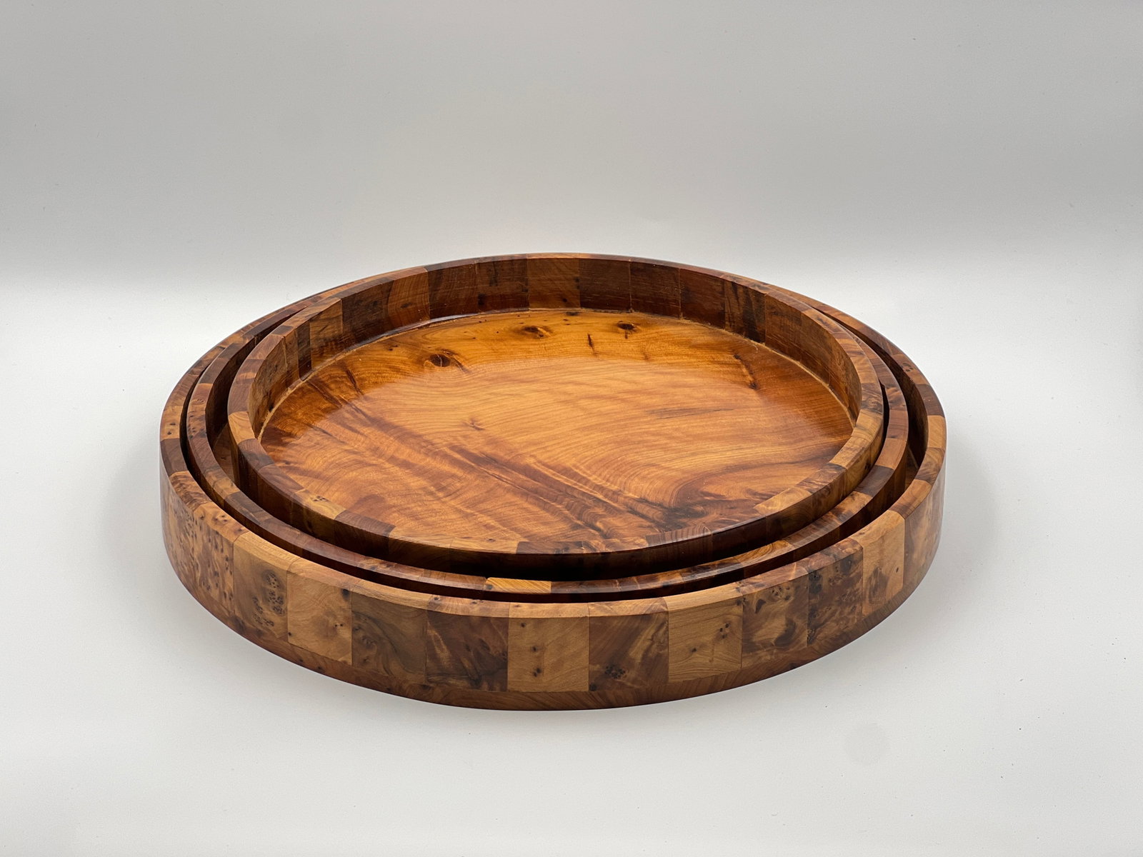 Handcrafted Thuya Wood Trays – Set of 3 - 6