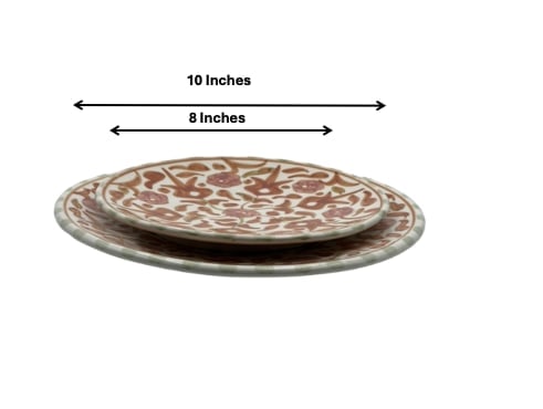 Vintage Handcrafted White Clay Floral Plate – Real Gold Foil - 2