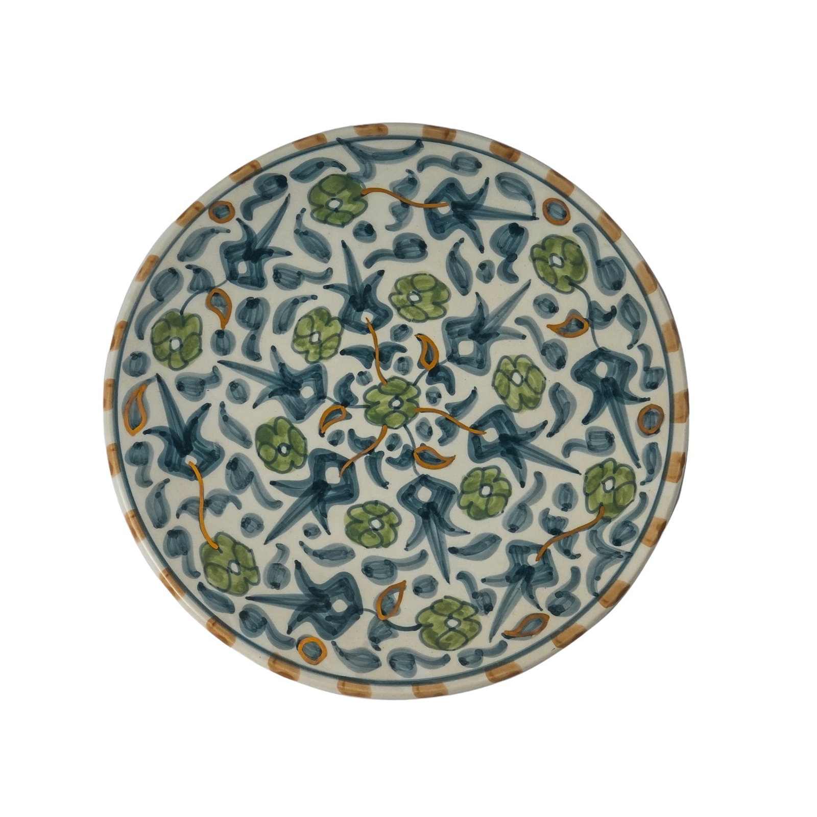 Vintage Handcrafted White Clay Floral Plate – Real Gold Foil - 3