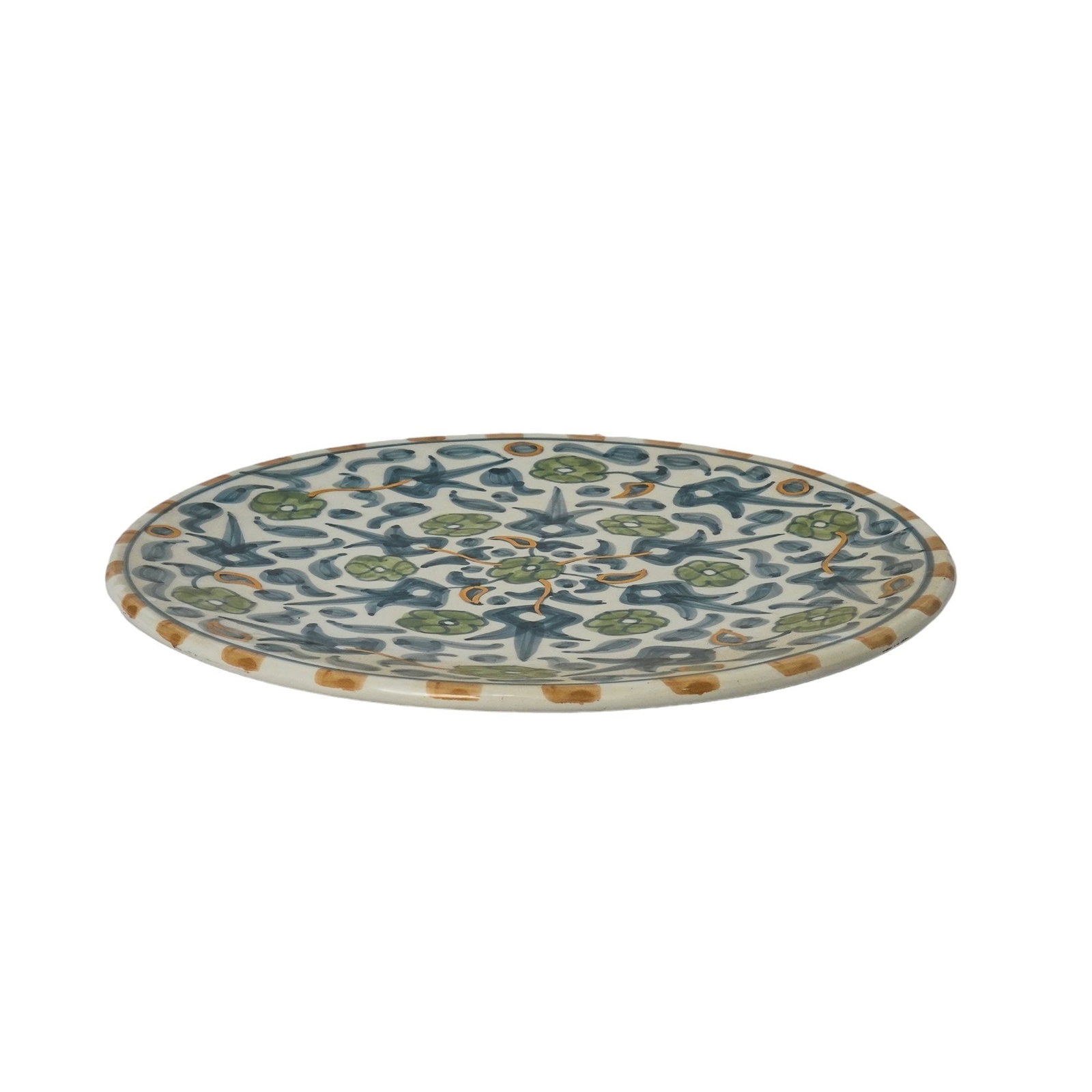 Vintage Handcrafted White Clay Floral Plate – Real Gold Foil - 5