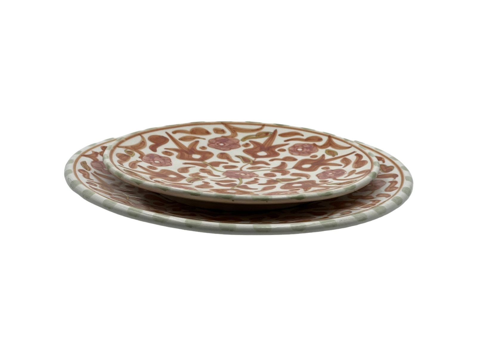 Vintage Handcrafted White Clay Floral Plate – Real Gold Foil - 6