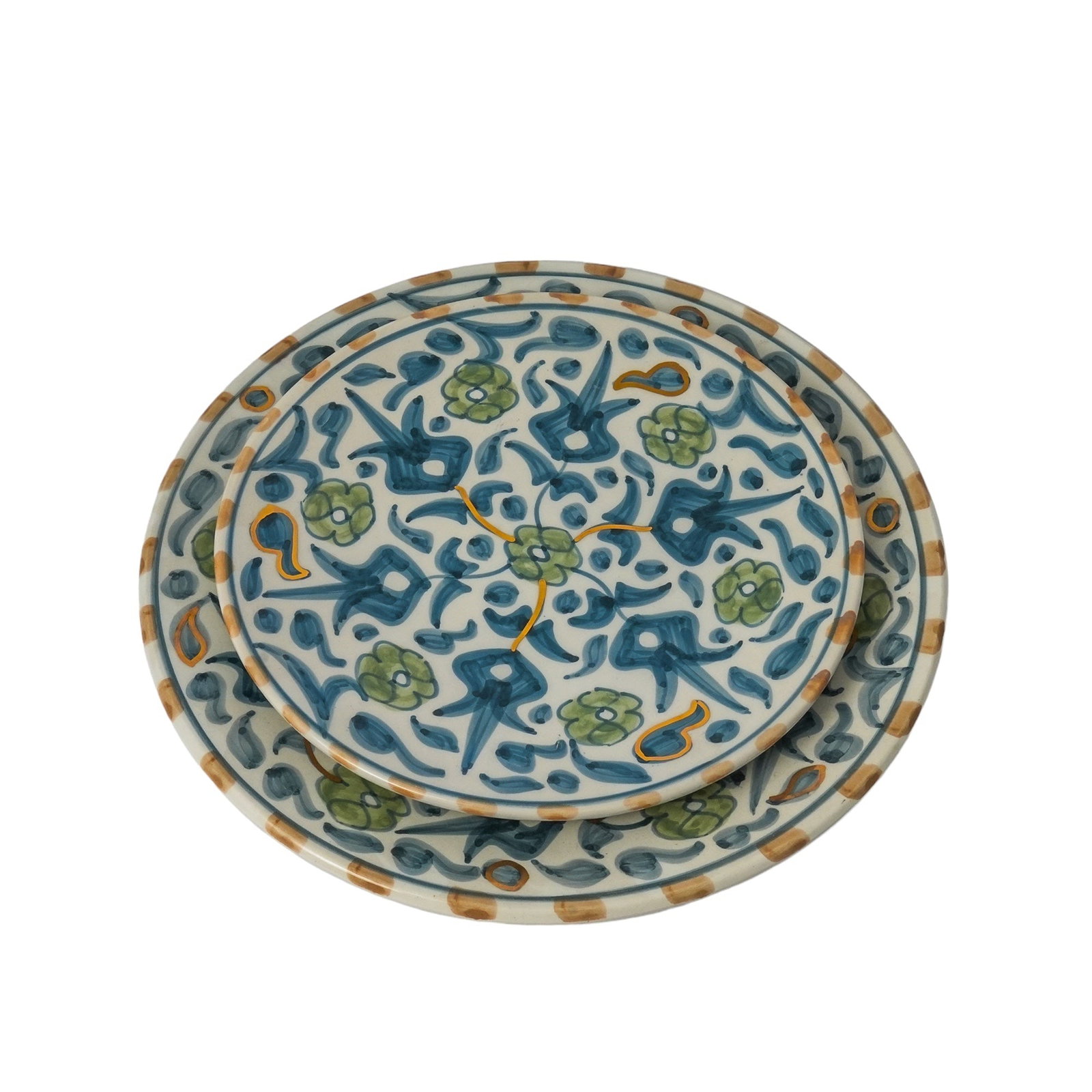 Vintage Handcrafted White Clay Floral Plate – Real Gold Foil - 8