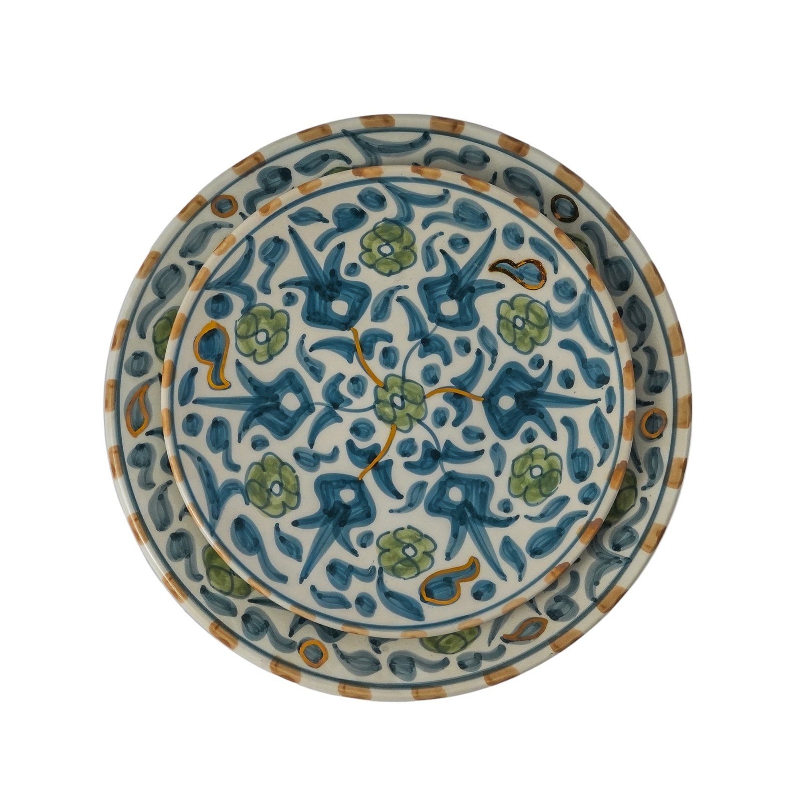 Vintage Handcrafted White Clay Floral Plate – Real Gold Foil - 9